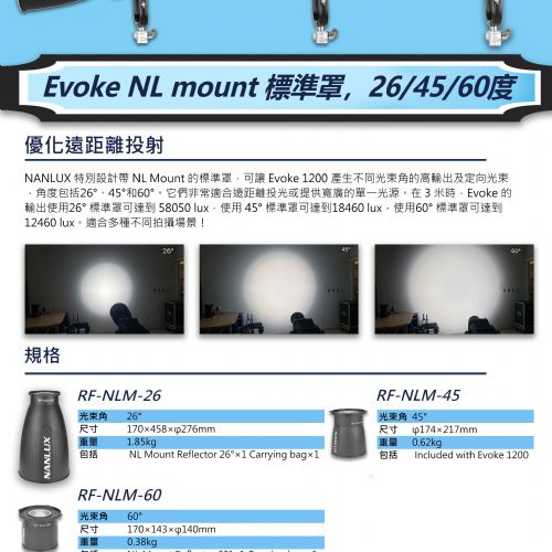 Evoke NL mount 標準罩 26/45/60度